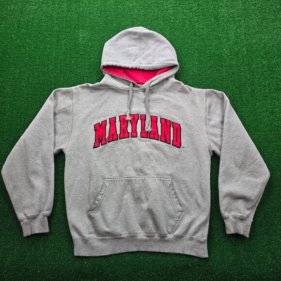 University of Maryland Terrapins Mens Hoodie Medium Gray Sweatshirt Pullover - Picture 1 of 11
